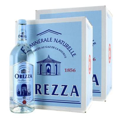 Orezza Eau gazeuse minérale naturelle Corse, bouteille verre, Lot de 2 - 6x1L