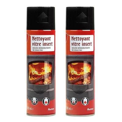 Auchan Nettoyant mousse désincrustante vitre insert, Lot de 2x500ml