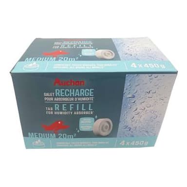 Auchan Recharge pour Absorbeur d'humidité universel, 4x450g