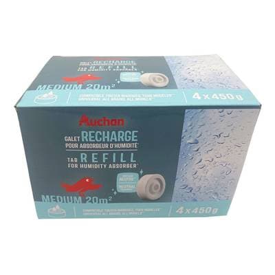 Auchan Recharge pour Absorbeur d'humidité universel, 4x450g