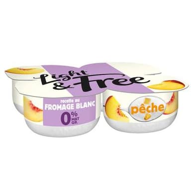 Light&Free Fromage Blanc Pêche, 4x120g
