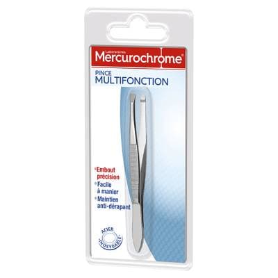 Mercurochrome Pince à épiler Embout Précision Anti-Dérapant, 1 pièce
