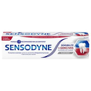 Sensodyne Dentifrice Sensibilité & Gencives 3x moins de Plaques Blancheur, 75ml