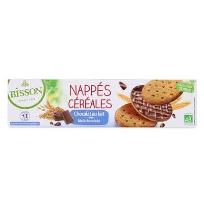 Bisson Nappés céréales chocolat lait bio, 140g