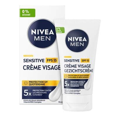 Nivea Men Crème Visage Homme Peau Sensible Spf 15, 75ml