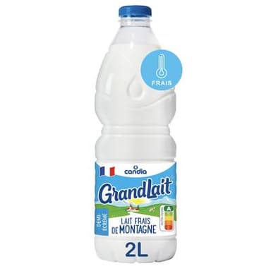 Candia Lait frais de montagne 1/2 écrémé Grandlait, 2l
