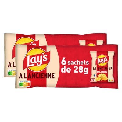 Lay's Chips à l'ancienne nature, Lot de 2x6 sachets