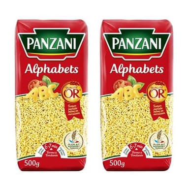 Panzani Pâtes Alphabets, Lot de 2x500g