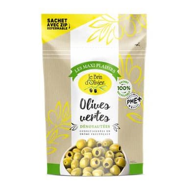 Le Brin d'Olivier Olives Vertes Dénoyautées, 350g