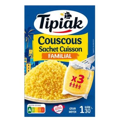 Tipiak Couscous sachet cuisson familial, 3x210g