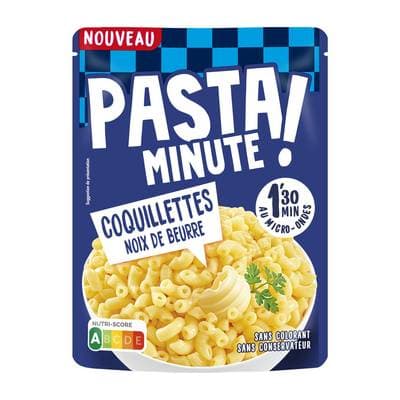 Lustucru Pâtes Coquillettes avec noix de beurre Sachet express micro-ondes, 220g