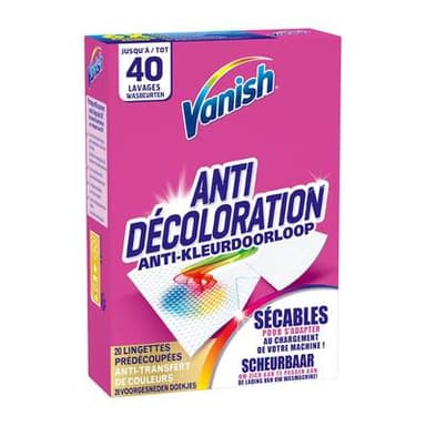 Vanish Lingettes anti-décoloration Ultra, 20 pièces