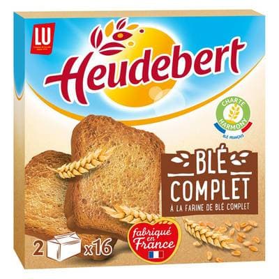 Heudebert Biscotte au blé complet 32 tranches, 280g