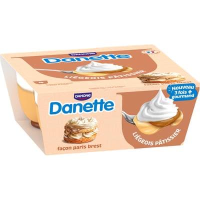 Danette Crème dessert saveur Paris Brest, 4x97g
