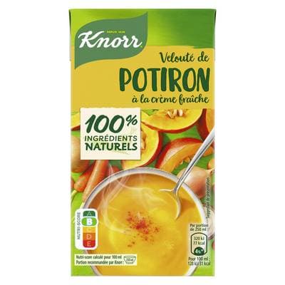 Knorr & La Potagère Soupe Velouté de potiron à la crème fraîche, 50cl