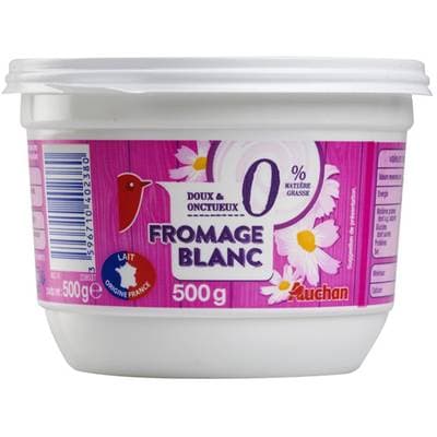 Auchan Fromage blanc allégé 0%mg, 500g