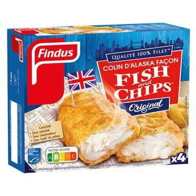Findus Panés de Colin MSC d'Alaska façon Fish and Chips 100% filet, 4x100g