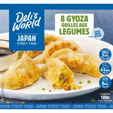 Deli's World Gyoza Grillés aux Légumes, 8 Gyozas - 180g