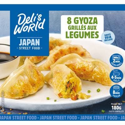 Deli's World Gyoza Grillés aux Légumes, 8 Gyozas - 180g