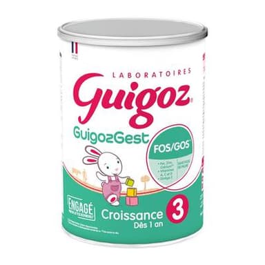 Guigoz Lait de Croissance Guigozgest 3ème âge en Poudre Bébé Dès 12 mois, 800g