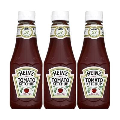 Heinz Tomato Ketchup en Flacon Souple Squeeze, Lot de 3x342g