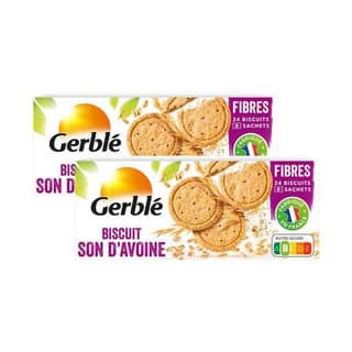 Gerblé Fibres 24 Biscuits au Son d'Avoine - 46% de sucres en moins, Lot de 2x144g