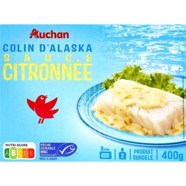 Auchan Colin d'Alaska sauce citronné MSC, 400g