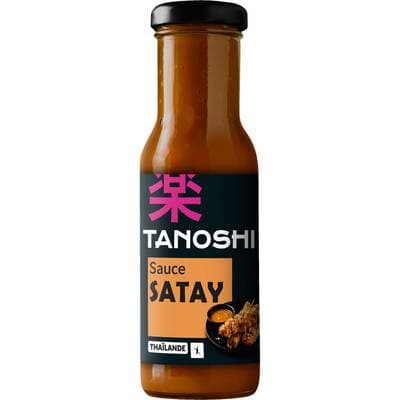 Tanoshi - Thaïlande Sauce satay - Cacahuètes grillées pour brochettes de poulet et légumes en flacon, 15cl