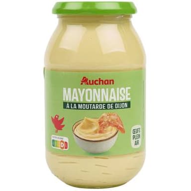 Auchan Mayonnaise à la moutarde de Dijon et oeufs plein air en bocal, 475g