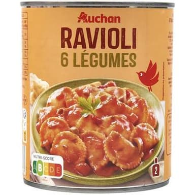 Auchan Ravioli aux 6 légumes, 800g