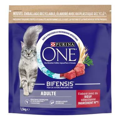 Purina - One Croquettes Boeuf pour chat adulte, 1.5kg