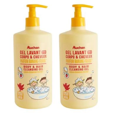 COSMIA Gel lavant corps et cheveux 2 en 1 banane fraise, Lot de 2x750ml