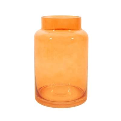 Point virgule Vase en verre jaune Ø 13cm H 20cm, Ø 13cm H 20cm