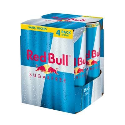 Red Bull Boisson énergisante sans sucres, 4x25cl