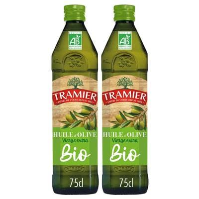 Tramier Huile d'olive vierge extra bio, Lot de 2x75cl