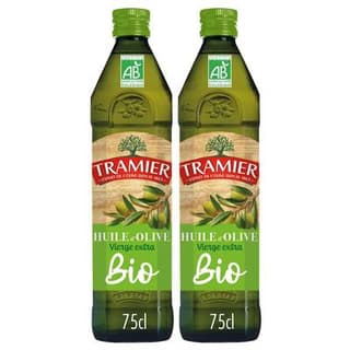Tramier Huile d'olive vierge extra bio, Lot de 2x75cl