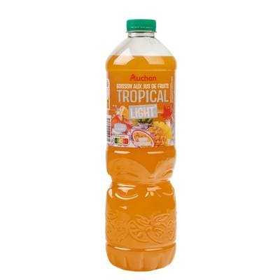 Auchan Boisson aux jus de fruits tropical light, 2L