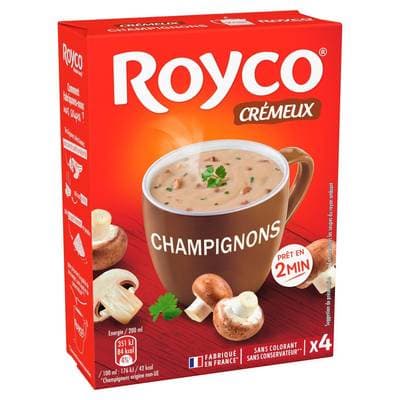Royco Crème de champignons - 4 sachets instantanée, 64g