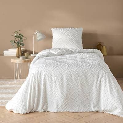 Douceur D Interieur Parure microfibre unie Blanc, 140 x 200 cm