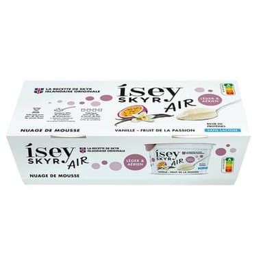 Isey Skyr vanille et fruit de la passion sans lactose, 2x125g
