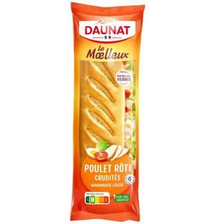 DAUNAT Sandwich Poulet Rôti Crudité et Mayonnaise Légère, 230g