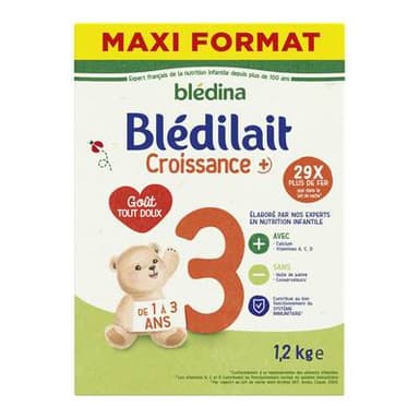 Blédina - Blédilait Lait de Croissance 3ème âge en poudre Bébé Dès 12 mois, 1,2kg