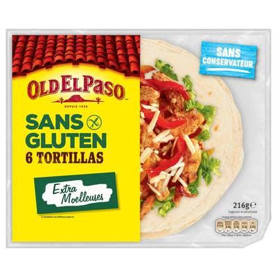 Old el Paso - 6 galettes Tortillas sans Gluten au tapioca, au maïs et au quinoa