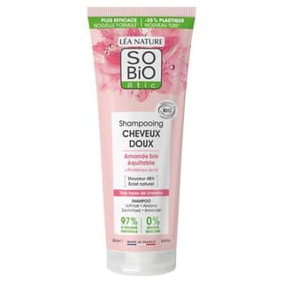 SO'BIO ETIC Shampooing cheveux doux, Amande bio & Protéines de riz, 250ml