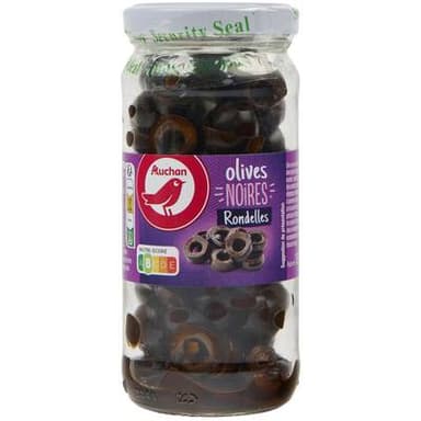 Auchan Olives noires en rondelles spécial pizza et salades, 105g