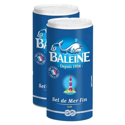La Baleine Sel de Mer Fin Iodé, Lot de 2x550g