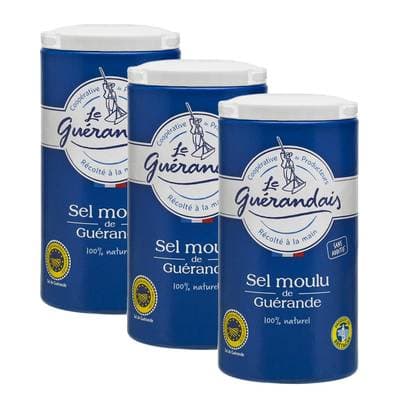 Le Guérandais Sel moulu de Guérande IGP, Lot de 3x125g