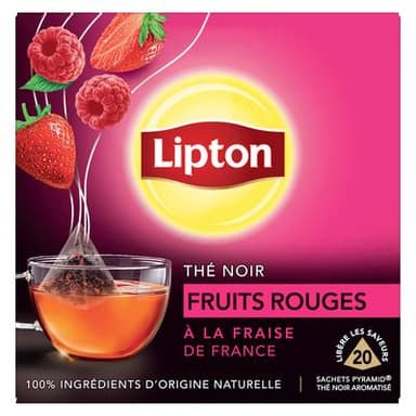 Lipton Thé Noir Fruits Rouges, 20 sachets