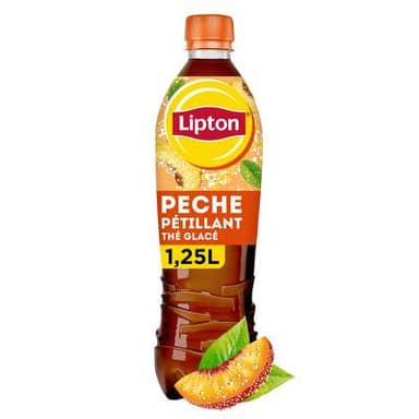 Lipton Boisson gazeuse aux extraits de thé goût pêche, 1,25L