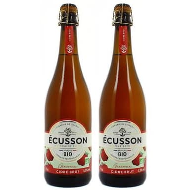 Ecusson Cidre Brut Généreux 5.5° BIO, Lot de 2x75cl
